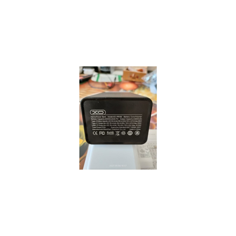 XO PR130 PD20W + QC 3.0 22.5W 40000mAh Black