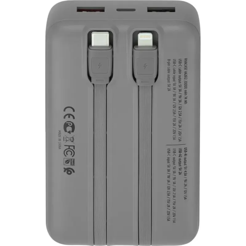 Портативное зарядное устройство (павербанк) Rivacase RIVAPOWER VA2612 (Grey)