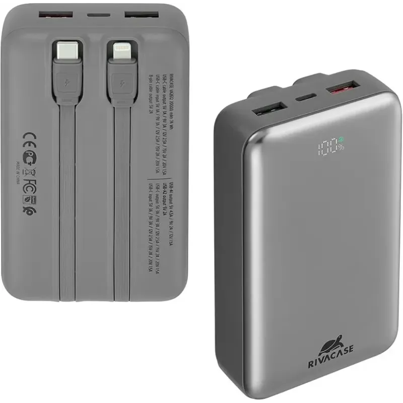 Портативное зарядное устройство (павербанк) Rivacase RIVAPOWER VA2612 (Grey)