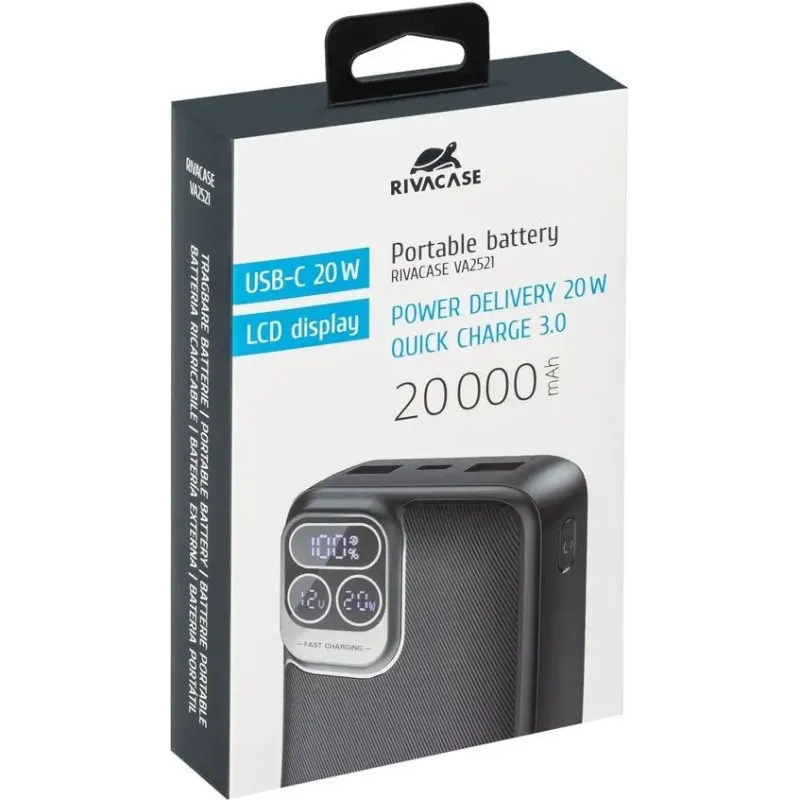 Портативное зарядное устройство (павербанк) Rivacase RIVAPOWER VA2521 (Black)