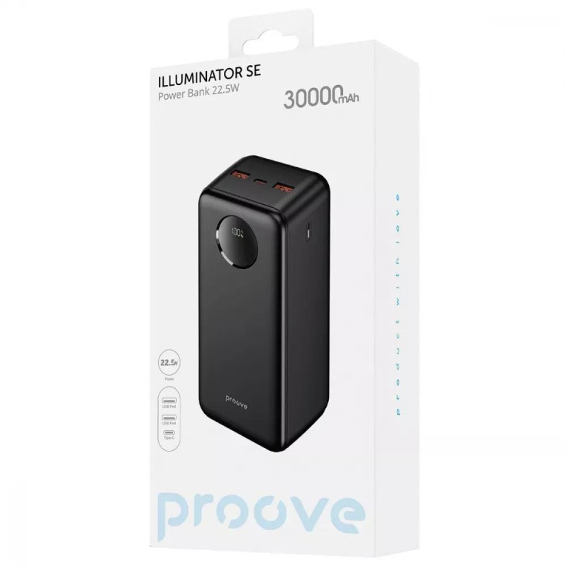 Proove 30000mAh Illuminator SE 22.5W Black (PBIL30212201)