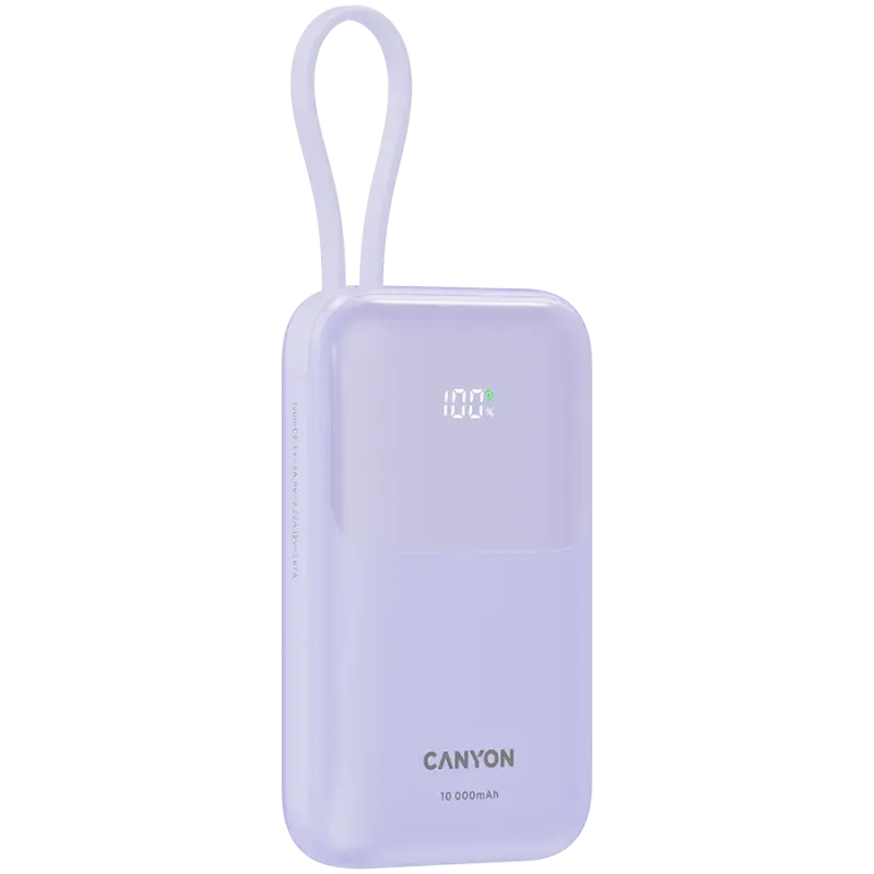 Портативний зарядний пристрій (павербанк) Canyon OnPower 101 10000mAh 22.5W Purple (CNS-CPB101PU)