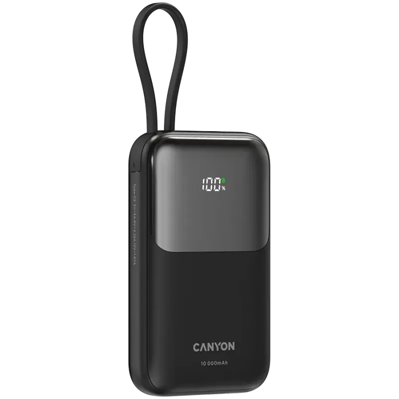 Портативний зарядний пристрій (павербанк) Canyon OnPower 101 10000mAh 22.5W Black (CNS-CPB101BK)
