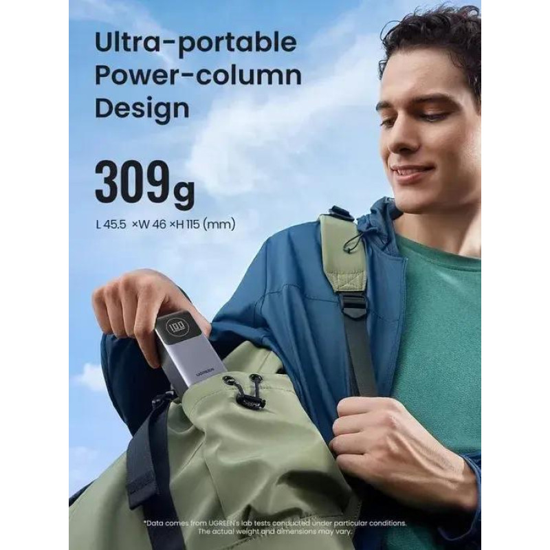 Портативний зарядний пристрій (павербанк) UGREEN PB724 Nexode 12000mAh 100W Gray (35526)