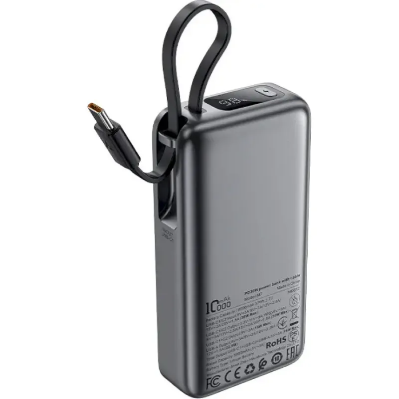 Портативное зарядное устройство (павербанк) Acefast M7 10000mAh 30W Black (6974316283379)