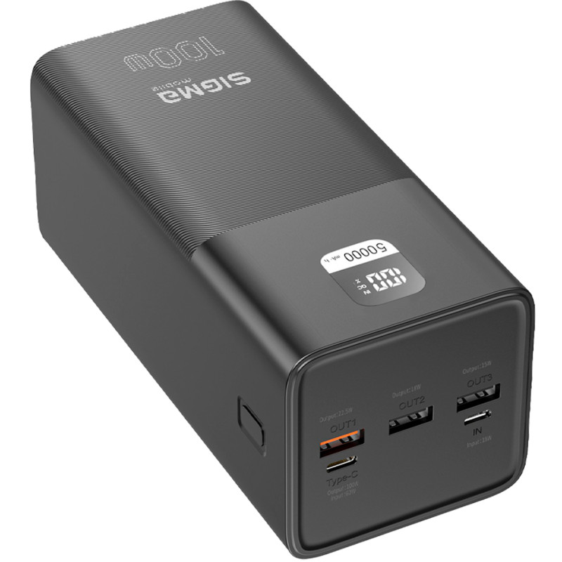Портативний зарядний пристрій (павербанк) Sigma mobile X-power SI50A6QLX 50000mAh Black