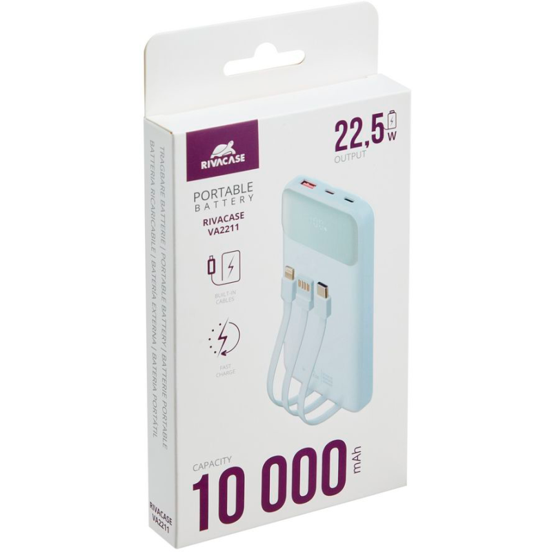 Портативний зарядний пристрій (павербанк) RIVACASE RIVAPOWER VA2211 (White)