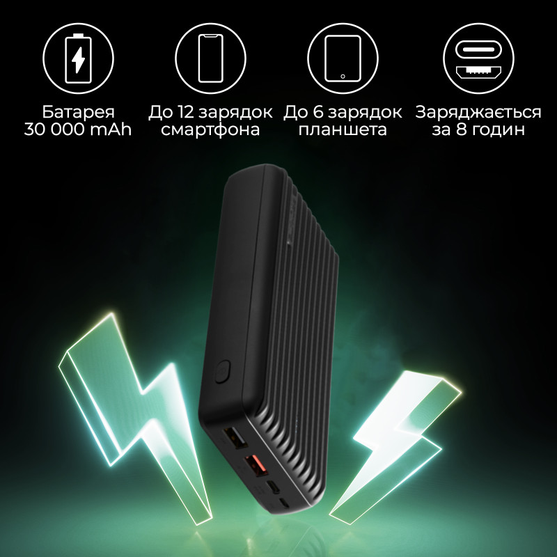Promate Titan-30 30000 mAh Black (titan-30.black)