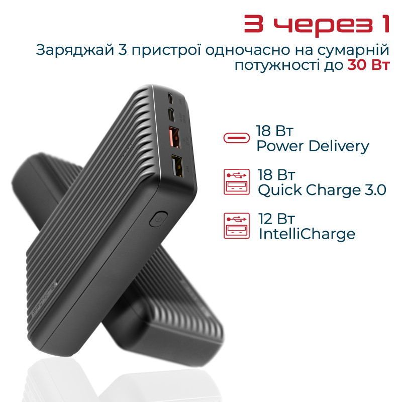 Promate Titan-30 30000 mAh Black (titan-30.black)