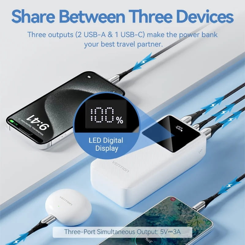Vention 30000mAh 22.5W White (FHMW0)