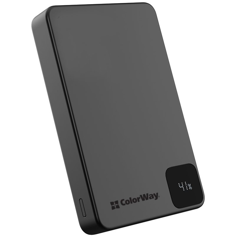 Портативний зарядний пристрій (павербанк) ColorWay 10000mAh 22.5W MagSafe Black (CW-PB100LPA1BK-WPDD)