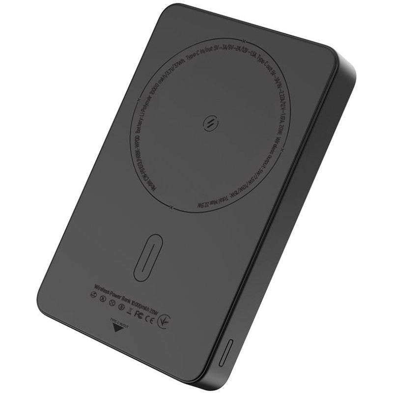 Портативний зарядний пристрій (павербанк) ColorWay 10000mAh 22.5W MagSafe Black (CW-PB100LPA1BK-WPDD)