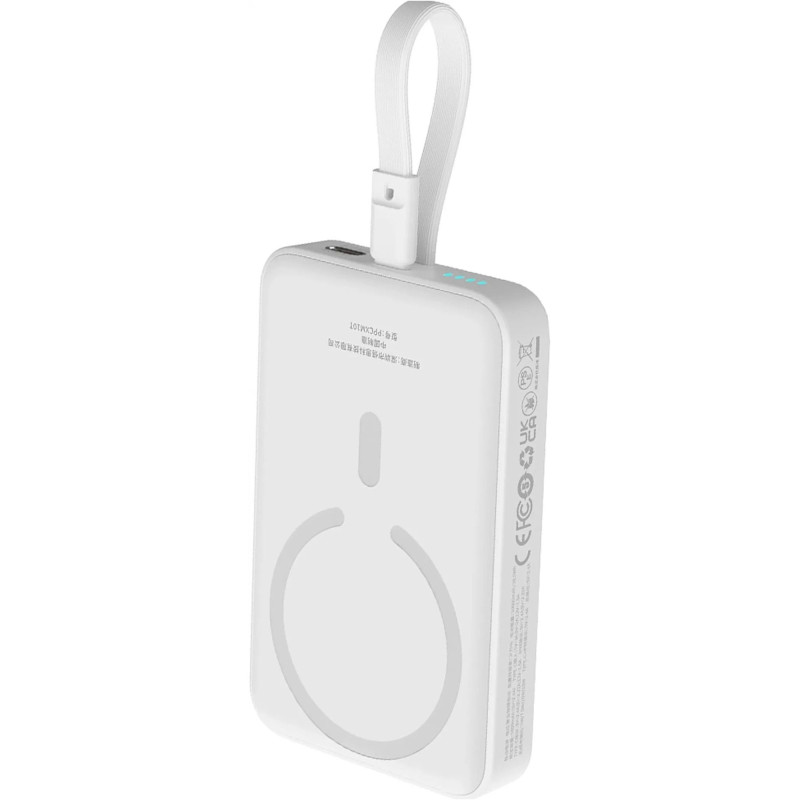 Портативное зарядное устройство (павербанк) Baseus Magnetic Mini 10000mAh, 30W White (P1002210B223-00)