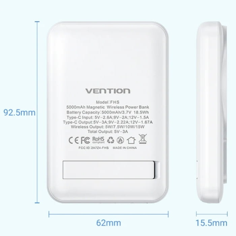 Vention 5000mAh 20W Magnetic White (FHSW0)