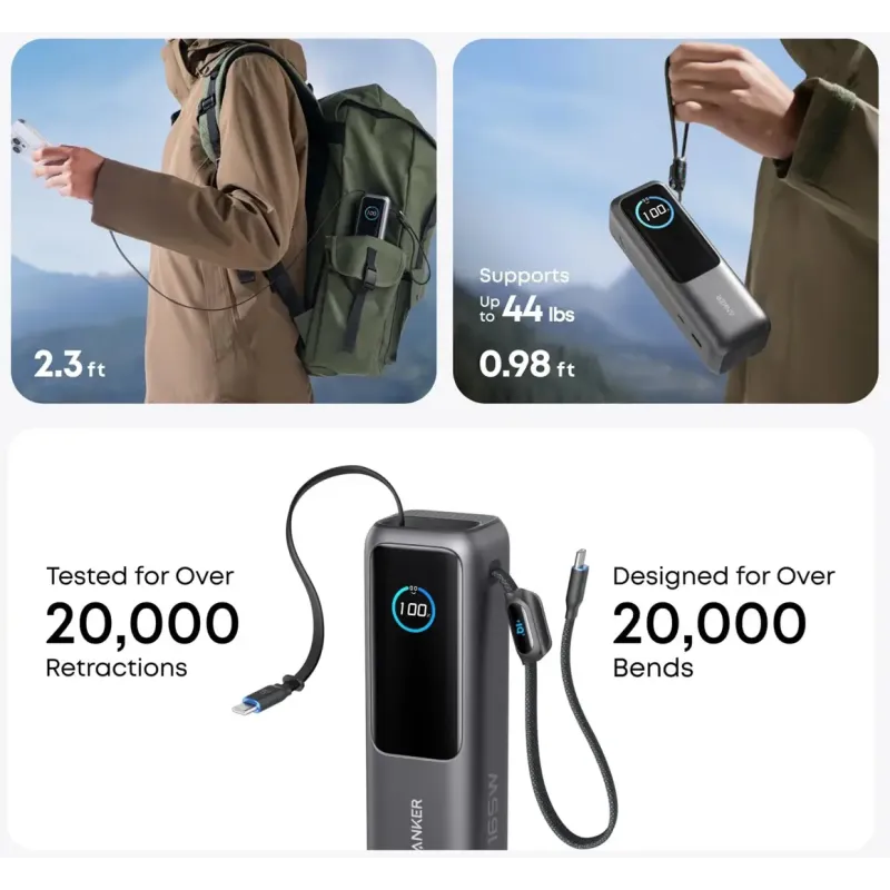 Портативное зарядное устройство (павербанк) Anker Laptop 25000mAh 165W Space Black (A1695H11)
