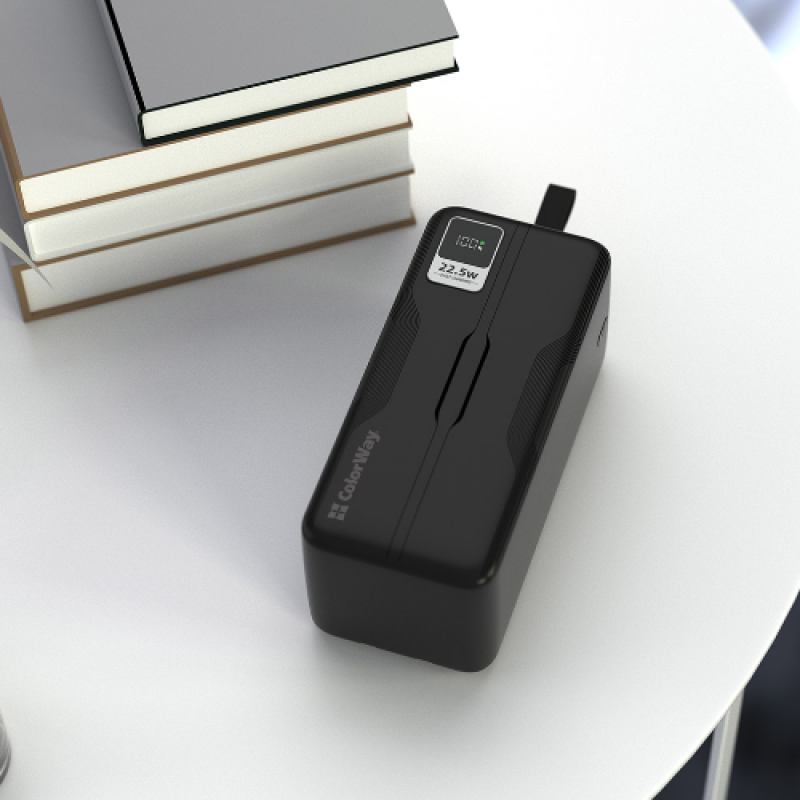 Портативний зарядний пристрій (павербанк) ColorWay Digital Display 50000mAh Black (CW-PB500LPC5BK-PDD)