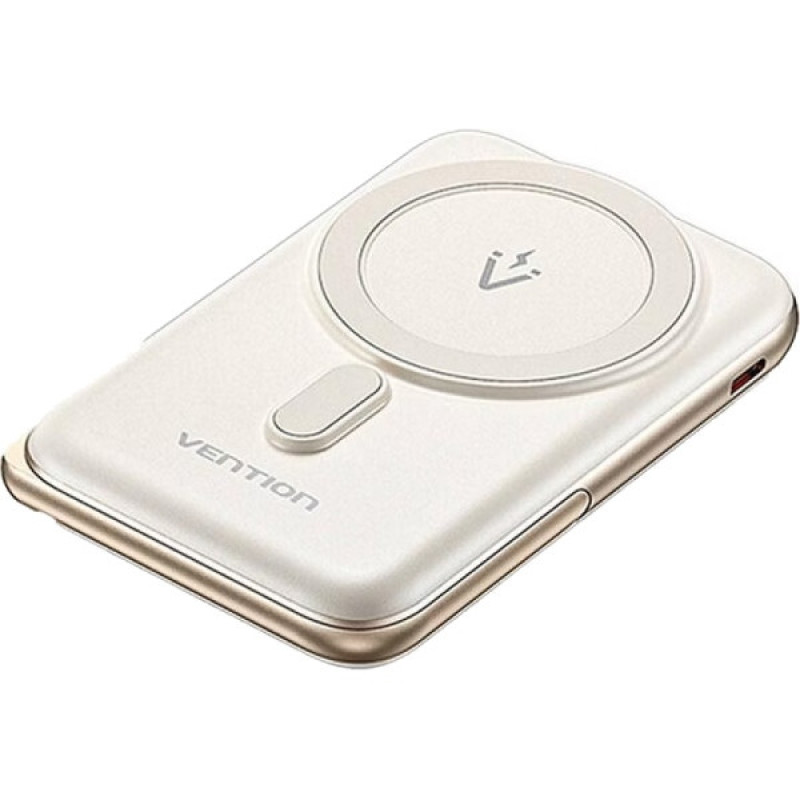 Портативний зарядний пристрій (павербанк) Vention Magnetic Wireless 10000mAh 20W White (FHNW0)
