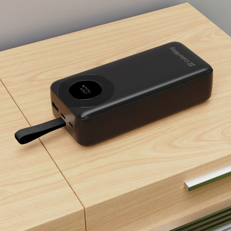 Портативний зарядний пристрій (павербанк) ColorWay EnergyPlus 30000mAh Black (CW-PB300LPB4BK-PDD)