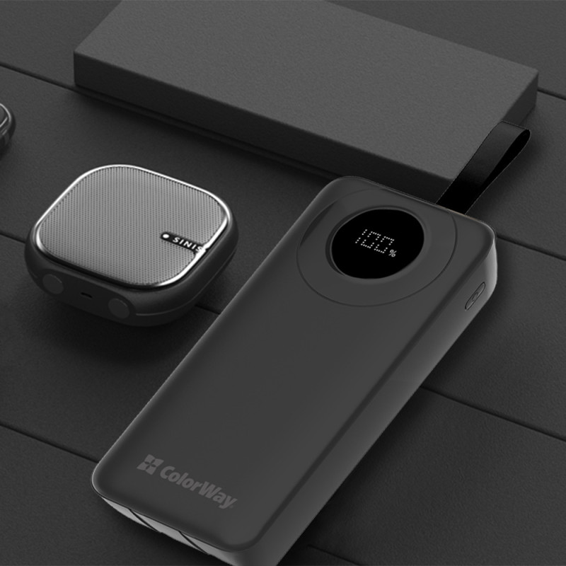 Портативний зарядний пристрій (павербанк) ColorWay EnergyPlus 30000mAh Black (CW-PB300LPB4BK-PDD)
