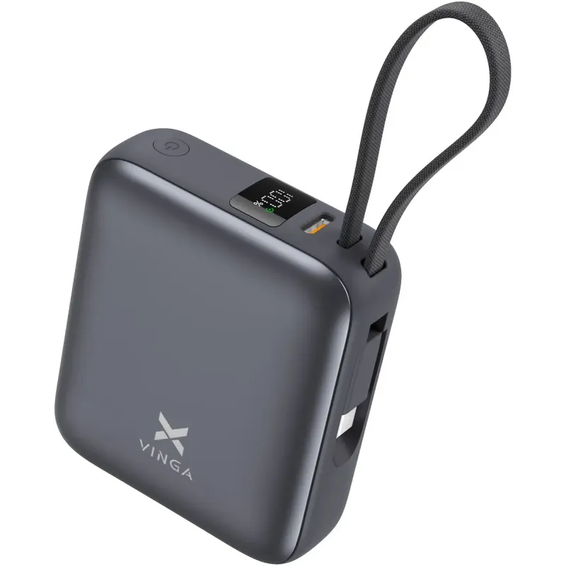 Портативний зарядний пристрій (павербанк) Vinga 10000 mAh 35W Display Cable (VPBB1035C)