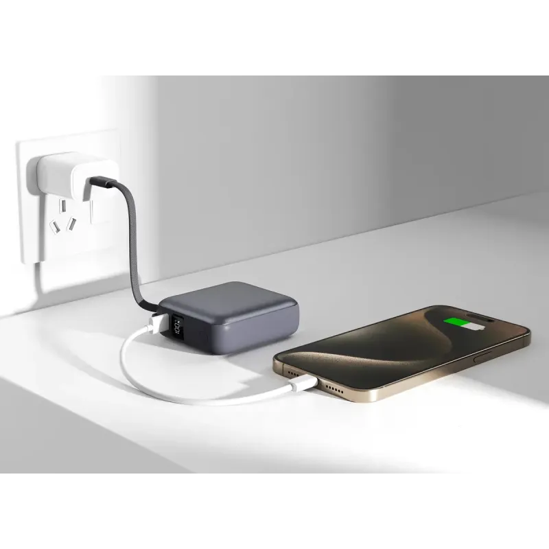 Портативний зарядний пристрій (павербанк) Vinga 10000 mAh 35W Display Cable (VPBB1035C)