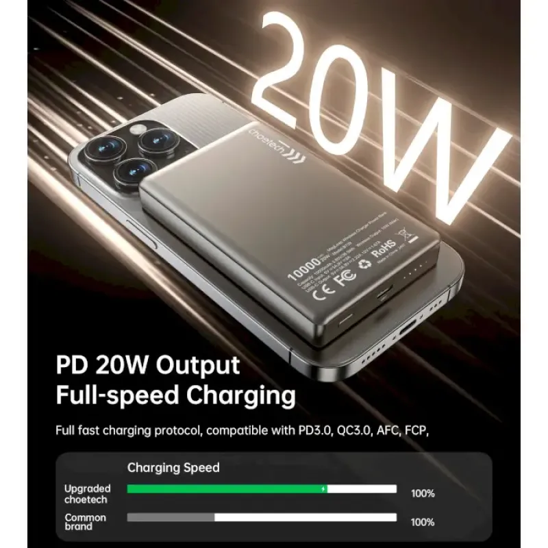 Портативное зарядное устройство (павербанк) Choetech B739 10000mAh Beige (B739-CCCWH)