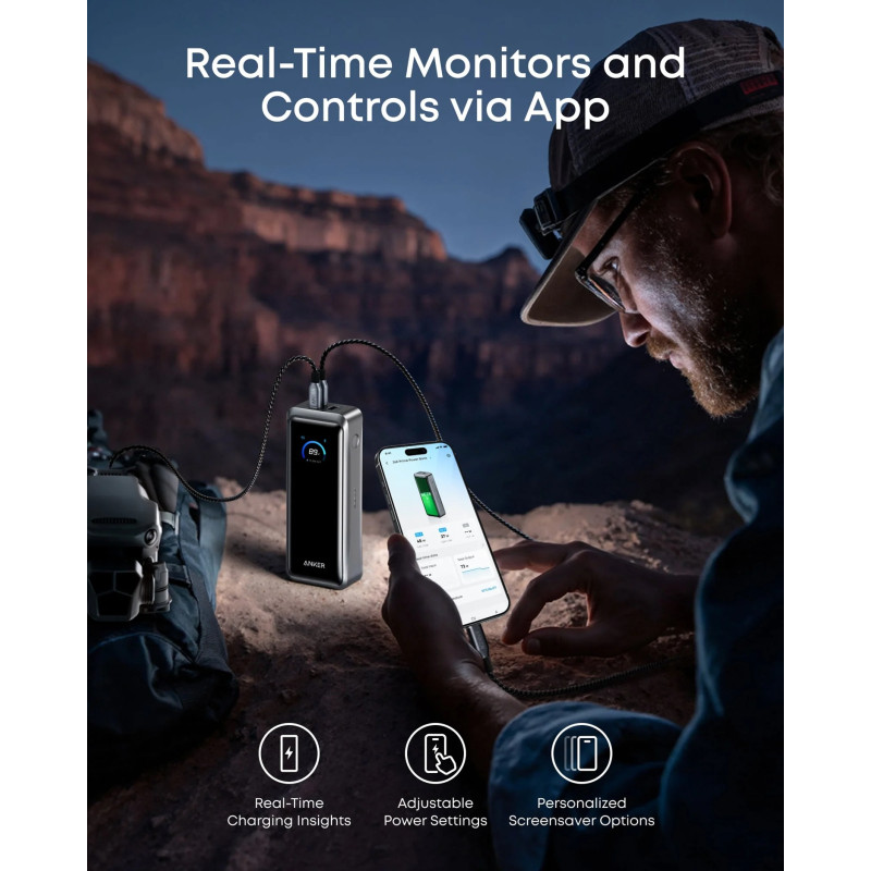 Портативний зарядний пристрій (павербанк) Anker Prime 26000mAh 300W Black (A110AH11)