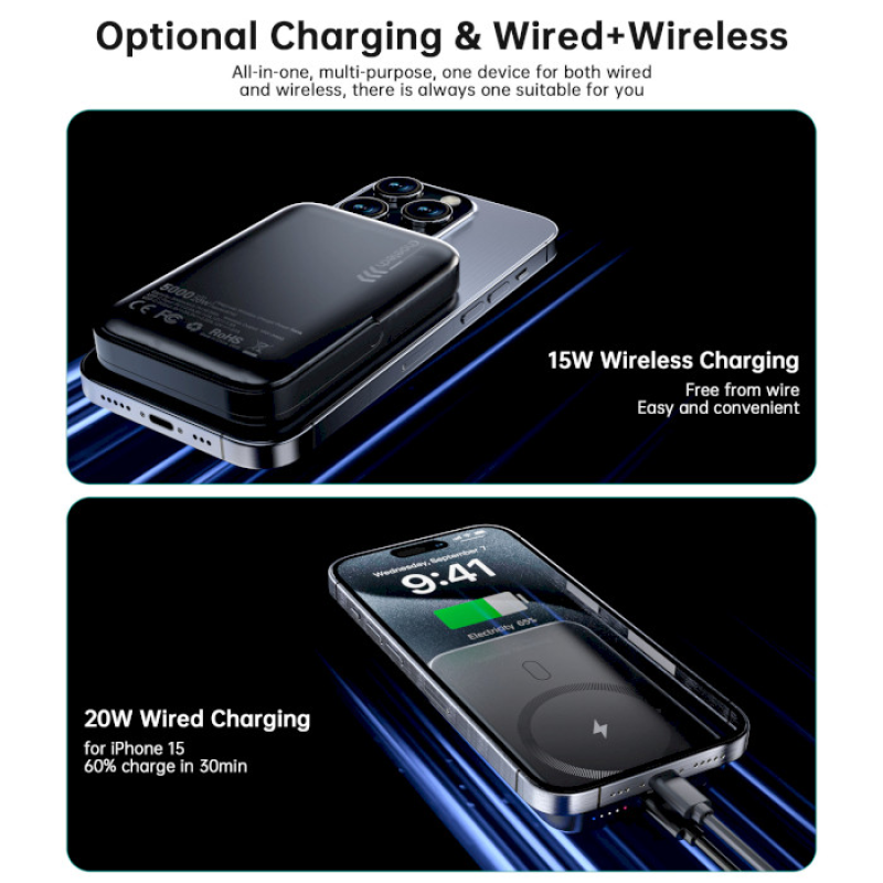 Портативний зарядний пристрій (павербанк) Choetech B742 5000mAh Black (B742-CCBK)