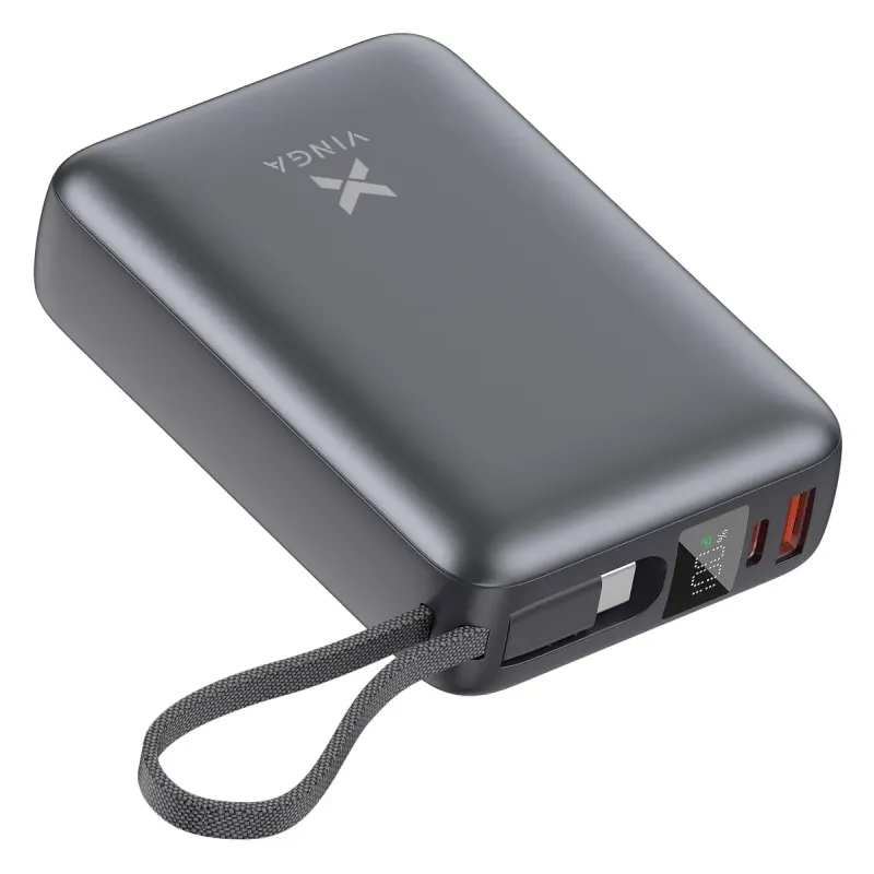 Портативний зарядний пристрій (павербанк) Vinga 20000 mAh 45W Display Cable (VPBB2045C)