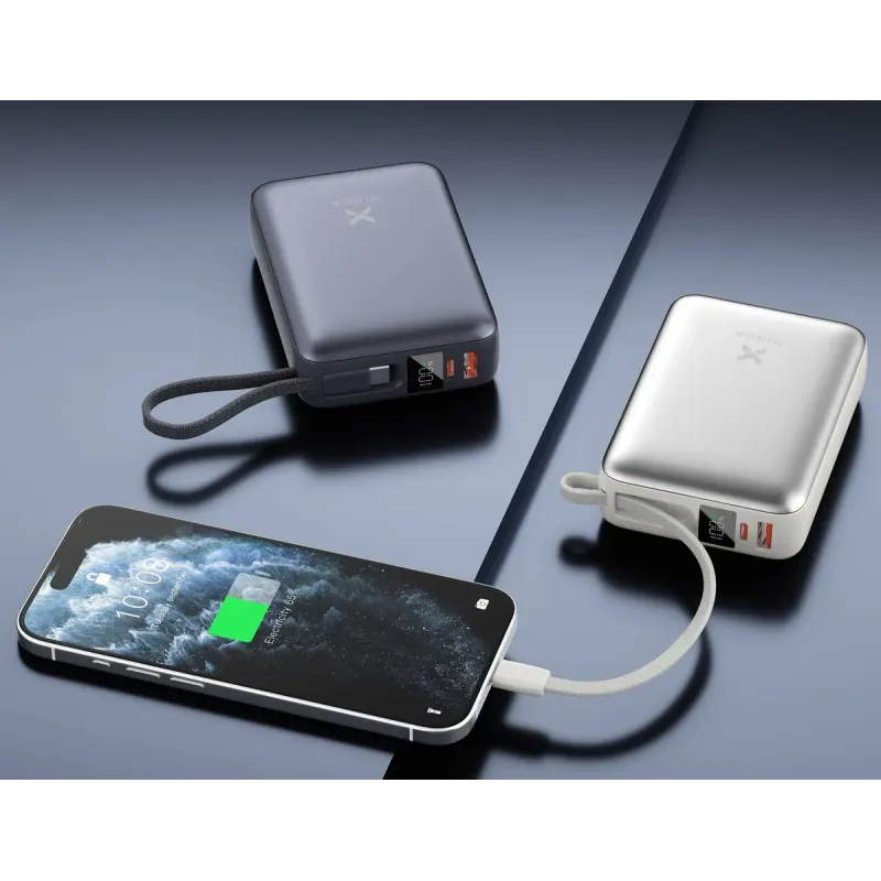 Портативний зарядний пристрій (павербанк) Vinga 20000 mAh 45W Display Cable (VPBB2045C)