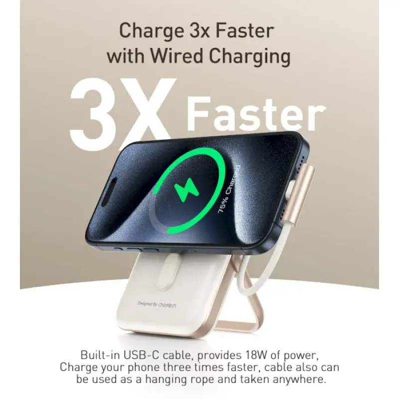 Портативное зарядное устройство (павербанк) Choetech B735 10000mAh White (B735-CCWH)