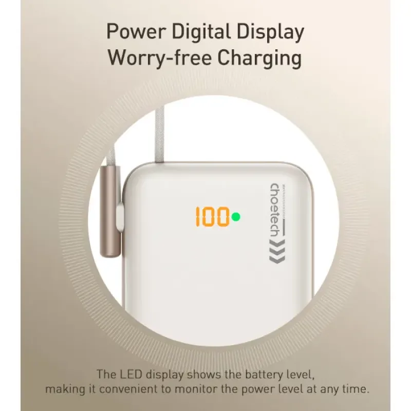 Портативное зарядное устройство (павербанк) Choetech B735 10000mAh White (B735-CCWH)