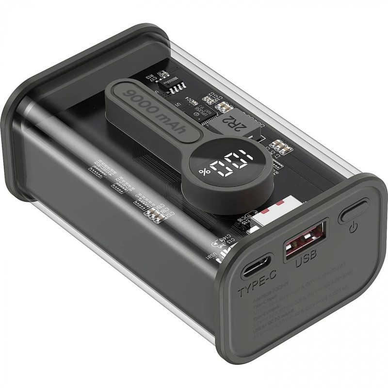 Портативний зарядний пристрій (павербанк) Gembird 9000mAh Black (PB09-TQC3-01)