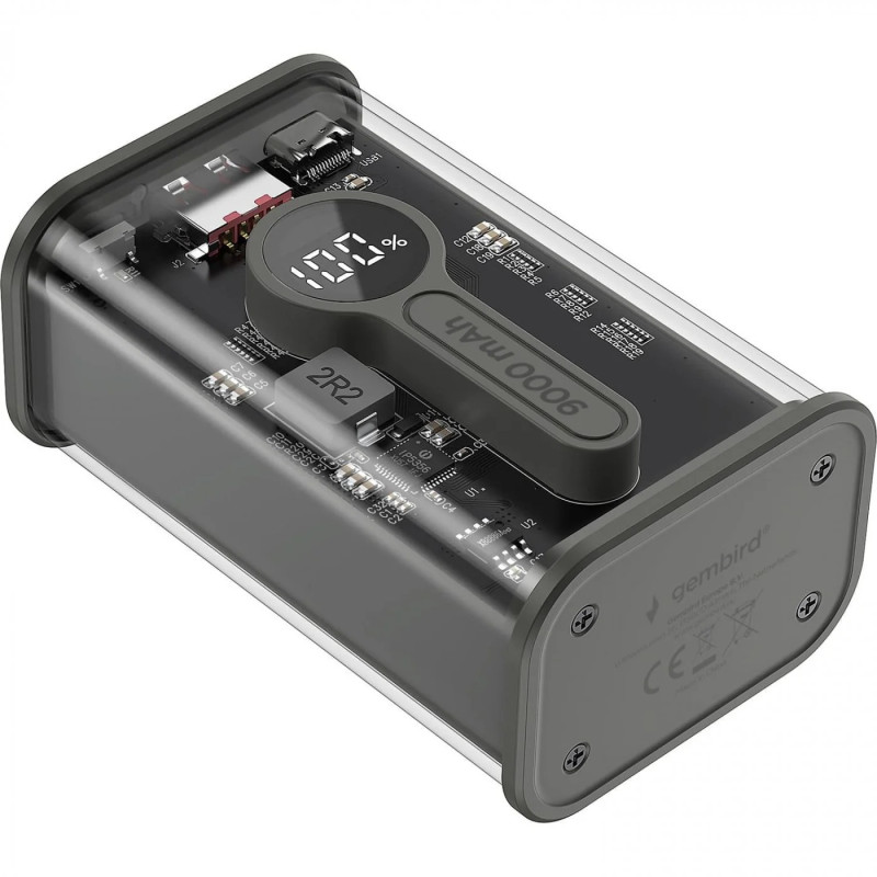 Портативний зарядний пристрій (павербанк) Gembird 9000mAh Black (PB09-TQC3-01)