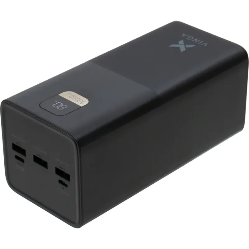 Портативний зарядний пристрій (павербанк) Vinga 50000 mAh 22.5W Display Black (VPBB5022)