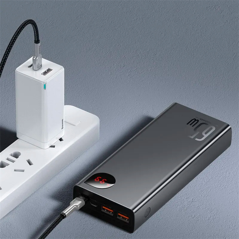 Портативний зарядний пристрій (павербанк) Baseus Power Bank 20000mAh Adaman Metal Digital 65W Black (PPIMDA-D01)