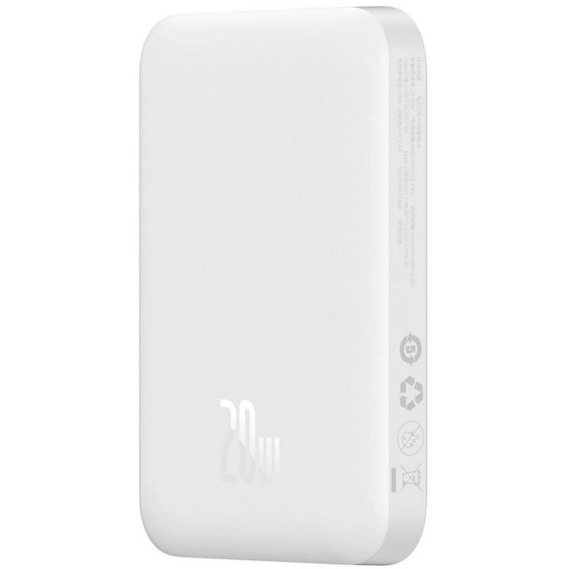 Портативний зарядний пристрій (павербанк) Power Bank Baseus Airpow Magnetic 6000mAh 20W (P10022807213-00) White UA UCRF 6932172677015