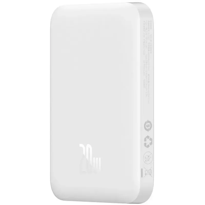 Портативное зарядное устройство (павербанк) Power Bank Baseus Airpow Magnetic 6000mAh 20W (P10022807213-00) White UA UCRF 6932172677015