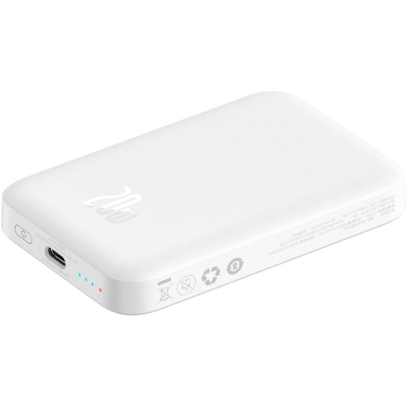 Портативний зарядний пристрій (павербанк) Power Bank Baseus Airpow Magnetic 6000mAh 20W (P10022807213-00) White UA UCRF 6932172677015