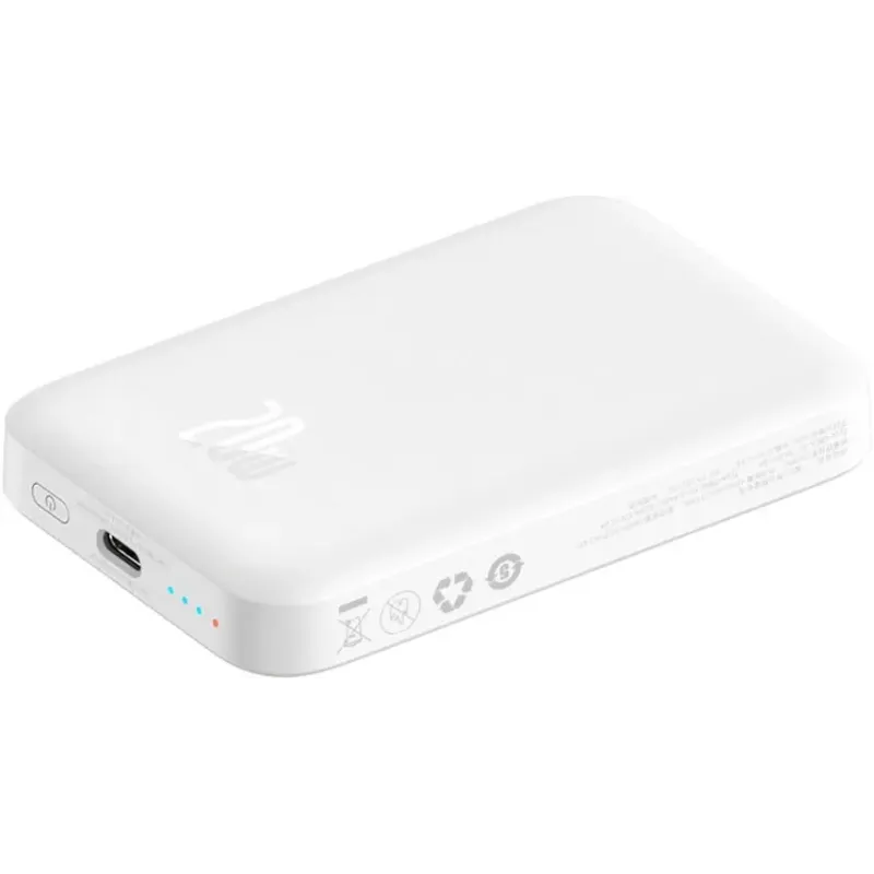 Портативное зарядное устройство (павербанк) Power Bank Baseus Airpow Magnetic 6000mAh 20W (P10022807213-00) White UA UCRF 6932172677015