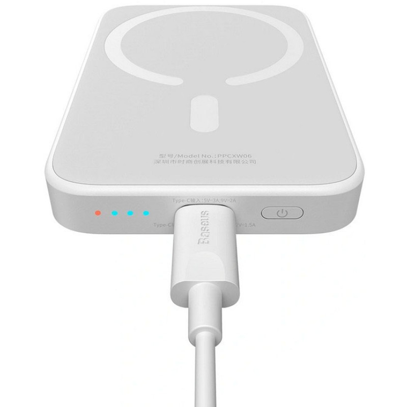 Портативний зарядний пристрій (павербанк) Power Bank Baseus Airpow Magnetic 6000mAh 20W (P10022807213-00) White UA UCRF 6932172677015
