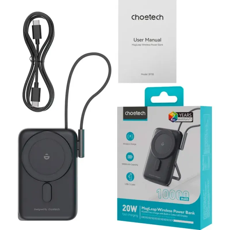 Портативное зарядное устройство (павербанк) Choetech B735 10000mAh Black (B735-CCBK)