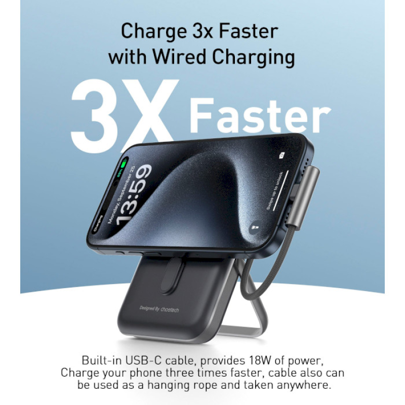 Портативное зарядное устройство (павербанк) Choetech B735 10000mAh Black (B735-CCBK)