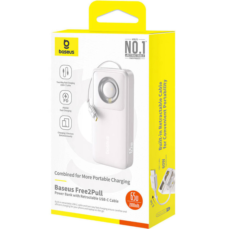 Портативний зарядний пристрій (павербанк) Baseus Free2Pull 20000mAh Lunar Gray (P10073700843-00)
