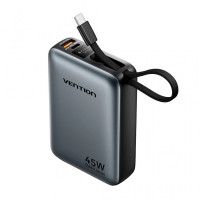 Портативное зарядное устройство (павербанк) Vention 20000mAh 45W Mini with Built-in USB-C Gray (FHGH0)