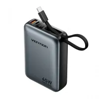 Портативное зарядное устройство (павербанк) Vention 20000mAh 45W Mini with Built-in USB-C Gray (FHGH0)