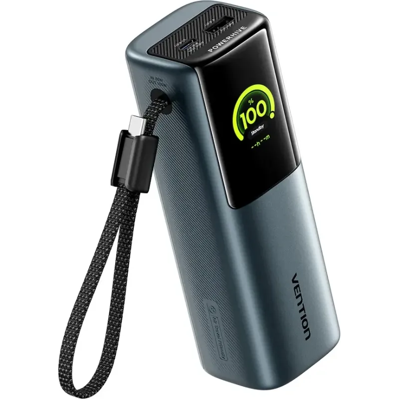 Портативное зарядное устройство (павербанк) Vention 20000 mAh 165W Gray TFT Display Type (FKFH0)