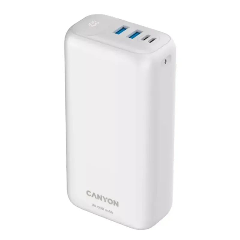 Портативний зарядний пристрій (павербанк) Canyon PB-301 30000mAh PD/20W, QC/3.0 (CNE-CPB301W)