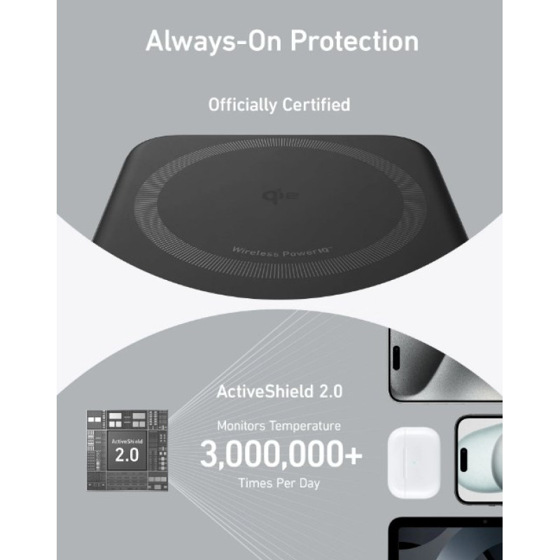 Портативний зарядний пристрій (павербанк) Anker MagGo Power Bank 10000mAh Black (A1654011)