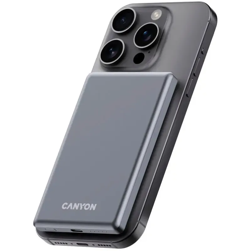Портативний зарядний пристрій (павербанк) Canyon OnCharge 505 slim 5000mAh 20W Dark Grey (CNS-CPB505DG)
